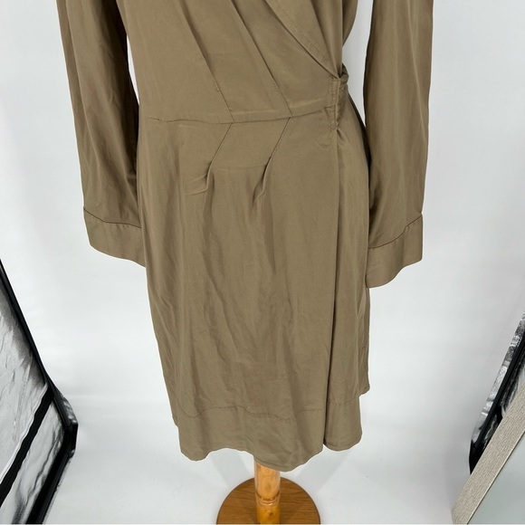 NWT Talbots Trench Wrap Dress Khaki Tan Poplin Dress - Picture 3 of 12